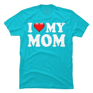 Men's Design By Humans I Love My Mom Bold Text By ArmyTee T-Shirt - 1 of 2