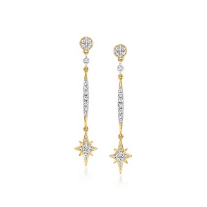 Pure Collection by Ross-Simons 0.20 ct. t.w. Diamond Star Drop Earrings in 14kt Yellow Gold - 1 of 4