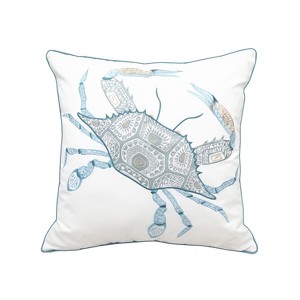 RightSide Designs Sea Glass Crab Indoor/Outdoor Throw Pillow - 1 of 4