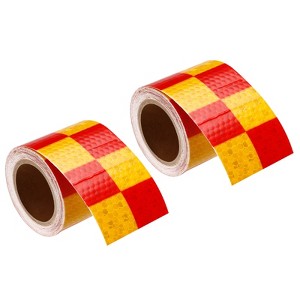 Unique Bargains Square Trucks Cars Waterproof Adhesive High Visibility Safety Reflective Tape 2 Pcs - 1 of 4