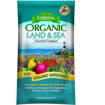 Espoma Land & Sea Gourmet Compost, Contains Lobster & Crab Meal, 1cu ft