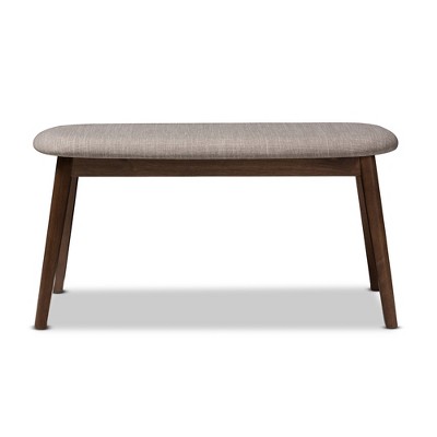 Easton 36" Light Grey Walnut Wood Upholstered Bench