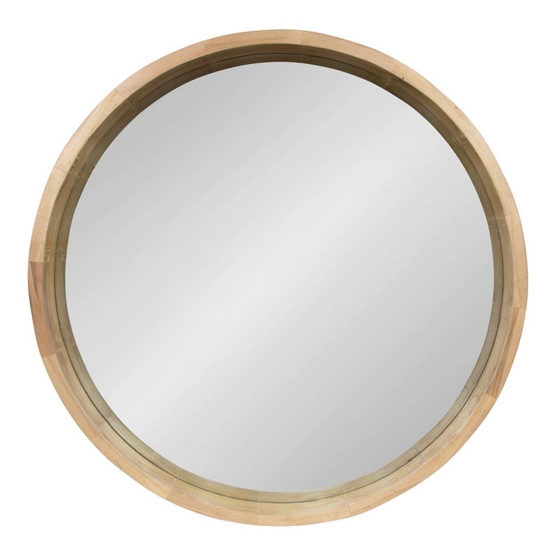 30&#34; x 30&#34; Hutton Round Wood Wall Mirror Natural - Kate and Laurel, 3 of 13