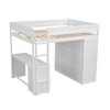 Sapphtopaz Wood Loft Bed with Wardrobes,Loft Bed Frame with 2 Drawers & Desk,Space-Saving Beds with Guardrail & Ladder for Teens&Adult - 3 of 4