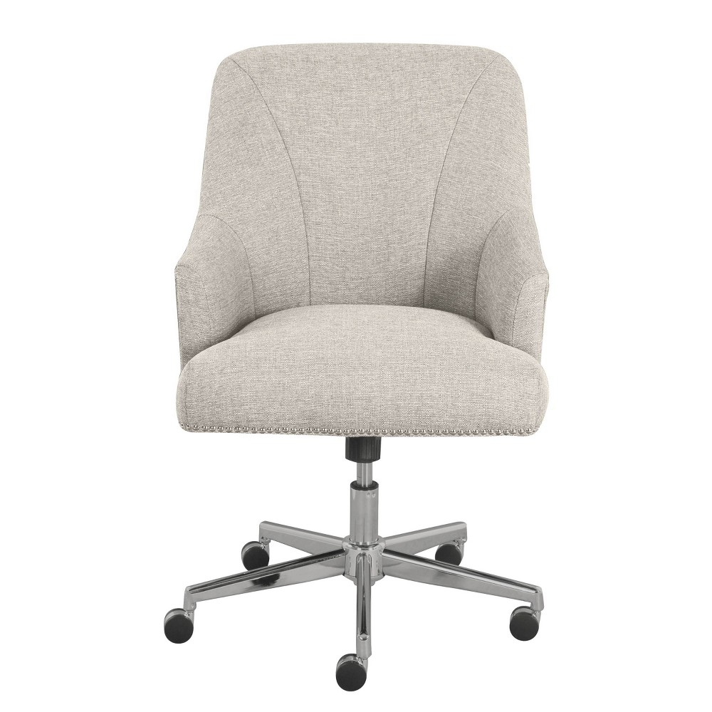 Serta Leighton Mid-Back Office Chair, Light Gray/Chrome