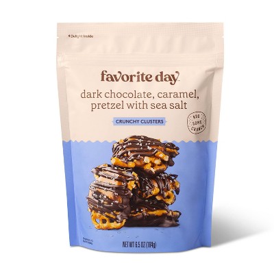 Dark Chocolate, Caramel, Pretzel with Sea Salt Crunchy Clusters - 6.5oz - Favorite Day™