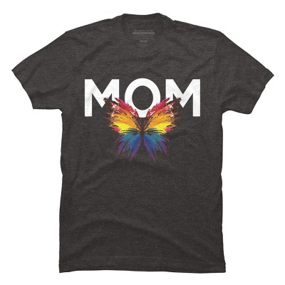 Men's Design By Humans Mother's Day Rainbow Butterfly Mom By MeowShop T-Shirt