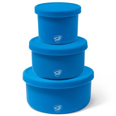 Silipint: Silicone Lidded Bowls: Set of 3: Deep Pool - 10, 20 & 30oz