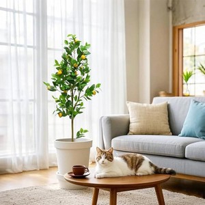 5FT Artificial Lemon Trees Indoor, Faux Planter, Artificial Fake Tree Flower Potted, Artificial Plants for Home Office Wedding Party Gifts - 1 of 4