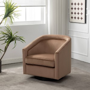 Classic Swivel Barrel Chair - WOVENBYRD - 1 of 4