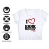 Women's Californication I Heart Hank Moody Cap Sleeve Baby Rib Crop Top White Medium - 4 of 4