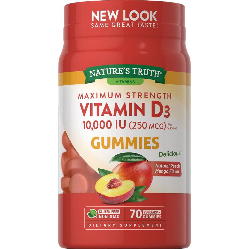 Nature&#39;s Truth Vitamin D 10000 IU Gummies - 70ct, 1 of 6