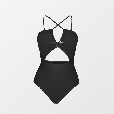 Women's Cutout Shirring One Piece Swimsuit Cupshexsblack Target