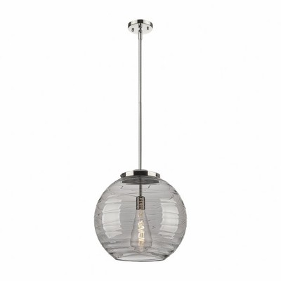 Athens Deco Swirl - 1 Light Pendant In Industrial Style-17.13 Inches Tall and 15.75 Inches Wide
