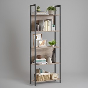 VASAGLE 5-Tier Bookcase, Bookshelf, Book Shelf, with Steel Frame, for Living Room, Home Office, Bedroom, 9.4 x 24.4 x 65 Inches - 1 of 4