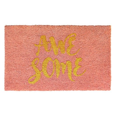 Raj 1'6" x 2'6" Tufted Glitter Awesome Doormat Pink