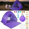 Naysaye Camping Tents 2-3 Person Pop Up Beach Tent with Net Window UV Protection Waterproof for Camping Outdoor, Purple - 2 of 4