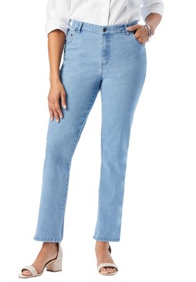 Jessica London Women's Plus Size True Fit Stretch Denim Straight Leg Jean