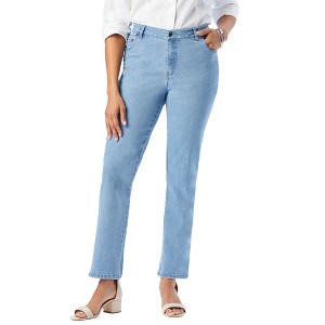 Jessica London Women's Plus Size True Fit Stretch Denim Straight Leg Jean - 1 of 4