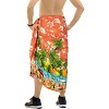 HAPPY BAY Men's Swim Bath Trunk Swimsuit Regular Surfing Swimwear Summer Sarong Long Pareo Beach Wrap One Size Orange, Tree - 3 of 4