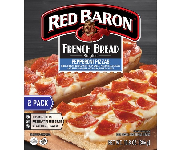 Red Baron French Bread Pepperoni Frozen Pizza - 10.8oz