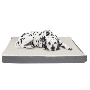 Orthopedic Dog Bed - 2-Layer 44x35-Inch Memory Foam Pet Mattress with Machine-Washable Cover for Large Dogs up to 100lbs by PETMAKER (Gray) - 1 of 4