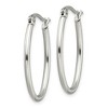 Black Bow Jewelry 2mm Classic Oval Hoop Earrings in Stainless Steel - 30mm - 2 of 4