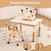 Kids Table and 4 Chairs Set with Graffiti Desktop and Non-Slip Legs, Height Adjustable Toddler Table and Chairs Set, Children Activity Table - 3 of 4