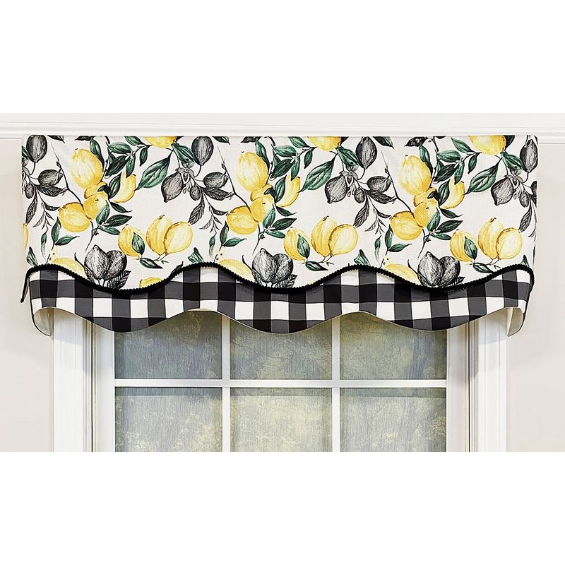 El Limon Glory 3in Rod Pocket Layered Window Valance 50in x 16in by RLF Home, 2 of 5