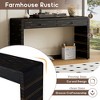Curved Console Table with Storage, Wooden Entryway Table with 2 Drawers, Farmhouse Rustic Console Tables for Entryway, Hallway, Living Room - 3 of 4