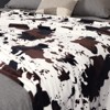 Itopfox Soft Cow Print Blanket, Ultra Cozy Throw for Couch, Bed, and Travel, All-Season Cow Decor Blanket, Lightweight and Durable - 4 of 4