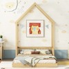 NicBex Kids Montessori Bed with House-shaped Headboard,Floor Bed with Semi-fence Design,Twin/Fill Size Toddler bed for Bedroom,Gray/White/Brown - 2 of 4