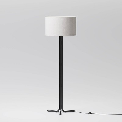 Infibrite 62" Classic Elegance Floor Lamp: Modern Tripod, Linen Drum Shade, ETL Listed