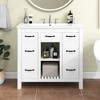 Bathroom Vanity Cabinet With 2 Drawers And Doors, Adjustable Storage Panel, Vintage Handle Modern Bathroom Storage Cabinet - 2 of 4