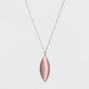 Cateye Long Necklace - A New Day White/Pink, Women