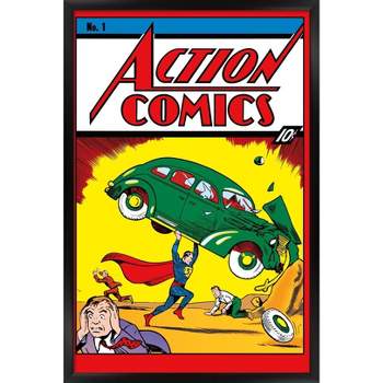 Trends International 24X36 DC Comics - Superman - Action Comics Cover #1 Framed Wall Poster Prints