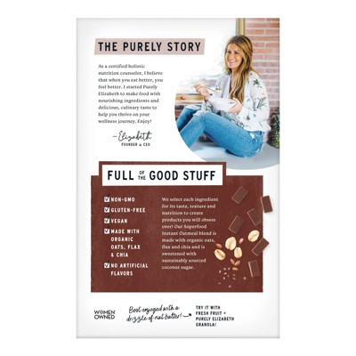 purely elizabeth. Dark Chocolate Chunk Superfood Oatmeal with Prebiotic Fiber - 9.12oz/6ct