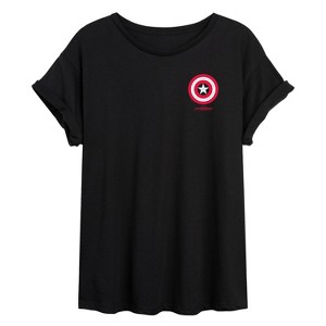 Women's - Marvel - Captain America Icon Oversized Graphic T-Shirt - 1 of 4
