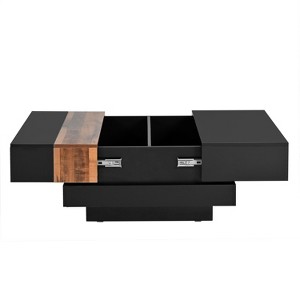 NicBex Modern 31.4" Square Coffee Table with Sliding Tabletop and Hidden Storage for Living Room - 1 of 4