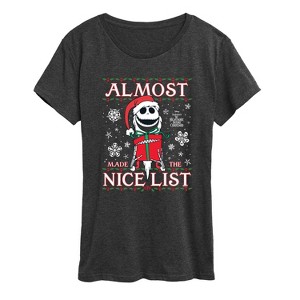 Women's - Disney - Jack Nice List Short Sleeve Graphic T-Shirt - 1 of 3