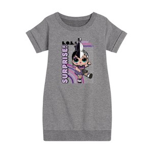 Girls' - LOL Surprise! - Roadie Graphic Short Sleeve Fleece Dress - 1 of 4