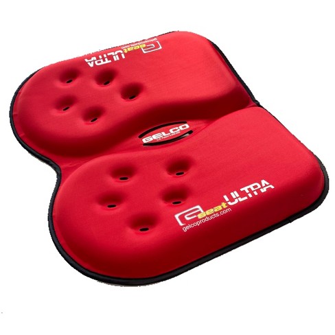 GSeat ULTRA - Travel Gel Foam Cushion, Relieves Discomfort and Promotes  Healthy Posture for Car, Commute, Airplane and Travel Comfort - Red