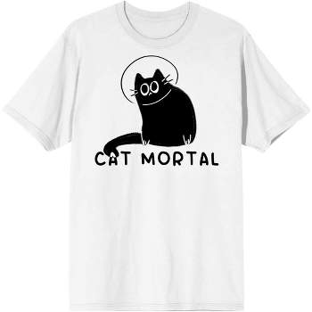 Derpy Kitty Black Cat Mortal Men's White Graphic Tee