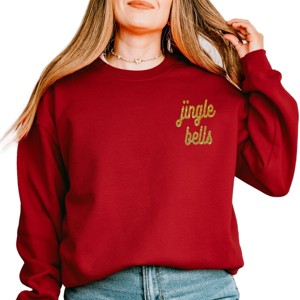 Simply Sage Market Embroidered Jingle Bells Bold Cursive Sweatshirt - 1 of 4