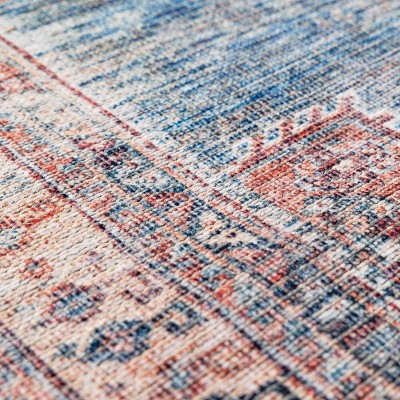 Hauteloom Baltinglass Rust & Blue Washable Area Rug