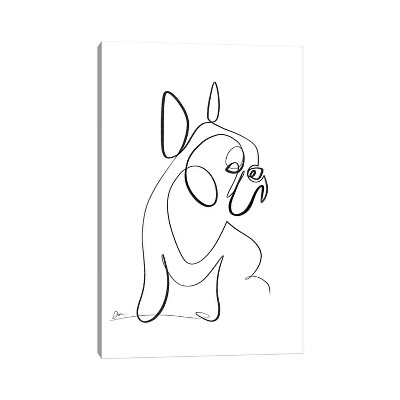iCanvas French Bulldog with One Line by Dane Khy Canvas Print Wall Art