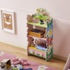 FONTOI Hand Painted Bookshelf with Drawers for Kids Rooms, Baby Toy Organizer Toddler Nursery Book Shelves, Pink, 7.87"*33.07"*16.33" - 2 of 4