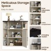 Corner Storage Cabinet with USB Ports and Outlets, 6-Cubby Bookshelf - 3 of 4