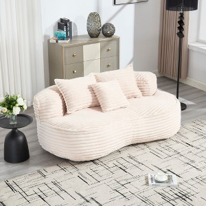 Runesay Beige Bean Bag sofa Lazy Sofa for Adults and Kids - 1 of 4
