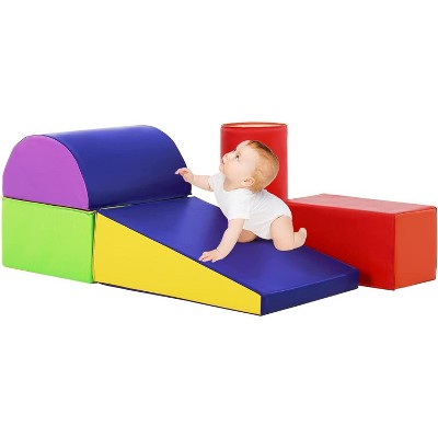 BABY JOY Kids Crawl & Climb Foam Play Set, 7-Piece Soft Climbing Blocks